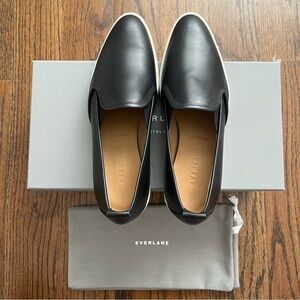 Everlane Leather The Street Pointed Shoe Loafers Slip On Black Size 5 New